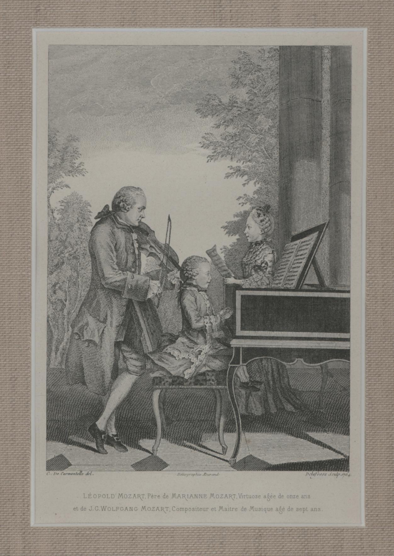 Mozart Family Making Music - Print by Unknown