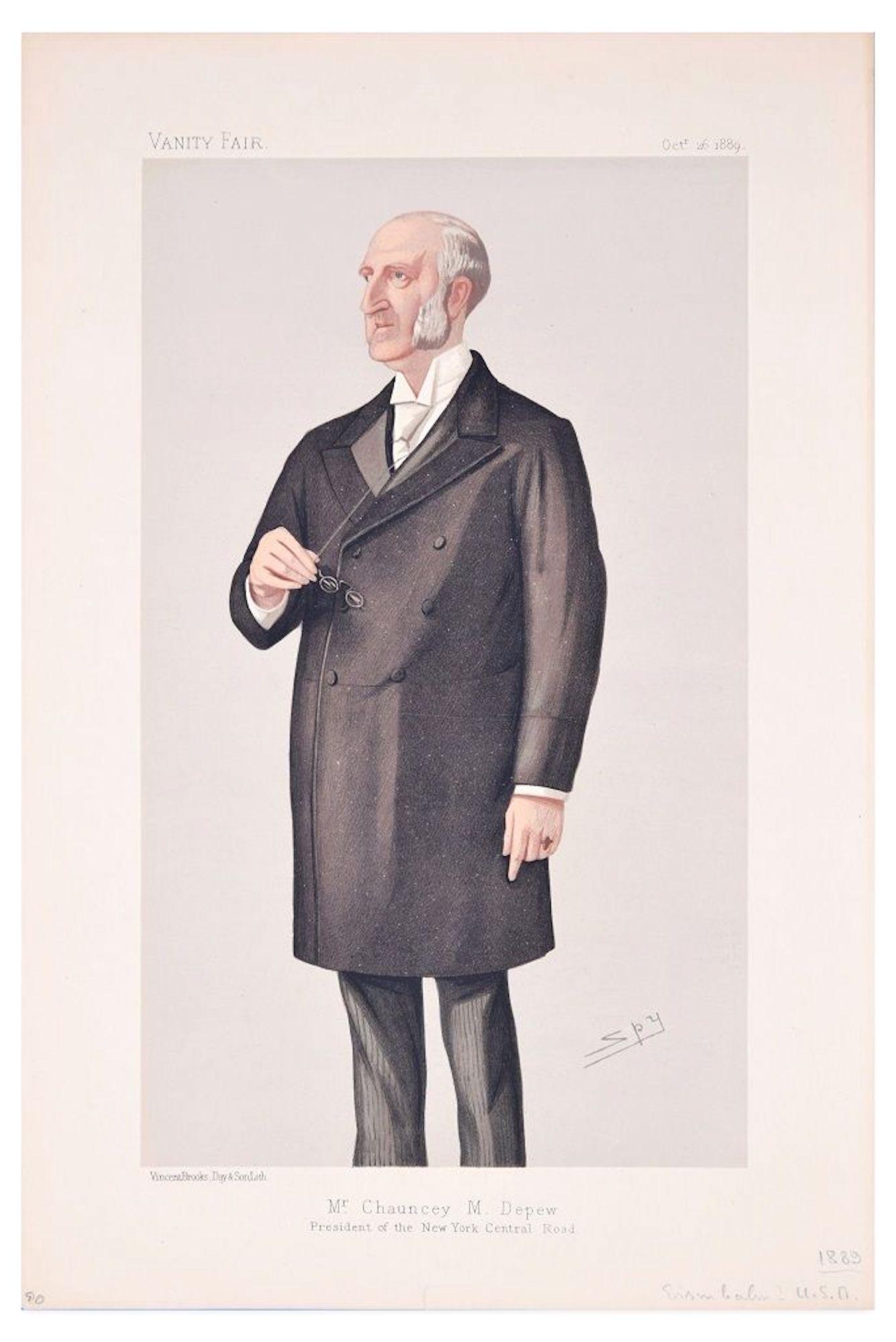 Unknown Figurative Print - Mr. Chauncey M. Depew - Original Lithograph by Spy for Vanity Fair - 1889