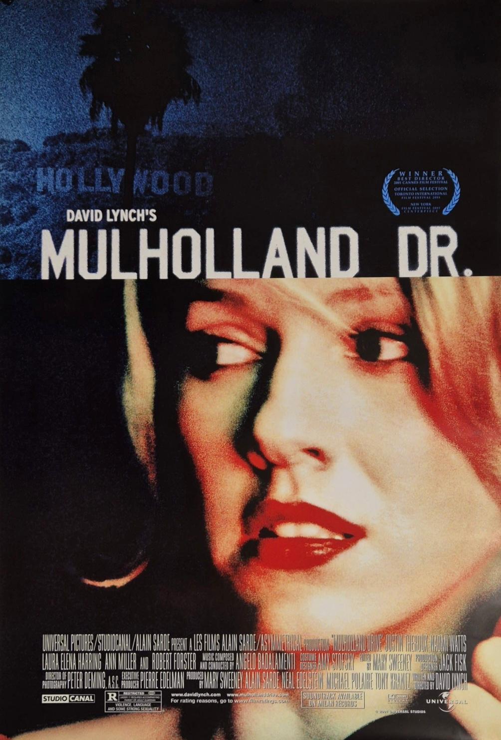 Affiche originale du film Mulholland Drive, une feuille