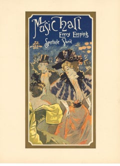 "Music Hall" French lithograph poster, printed in 1897