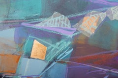 Musical Mountain, Monoprint and mixed media by Manuel Rodriguez Jr.