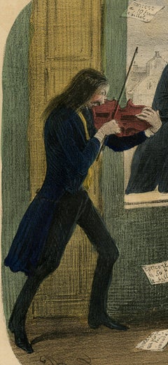 Musical winterseason in Paris - satire - Lithograph - 19th Century