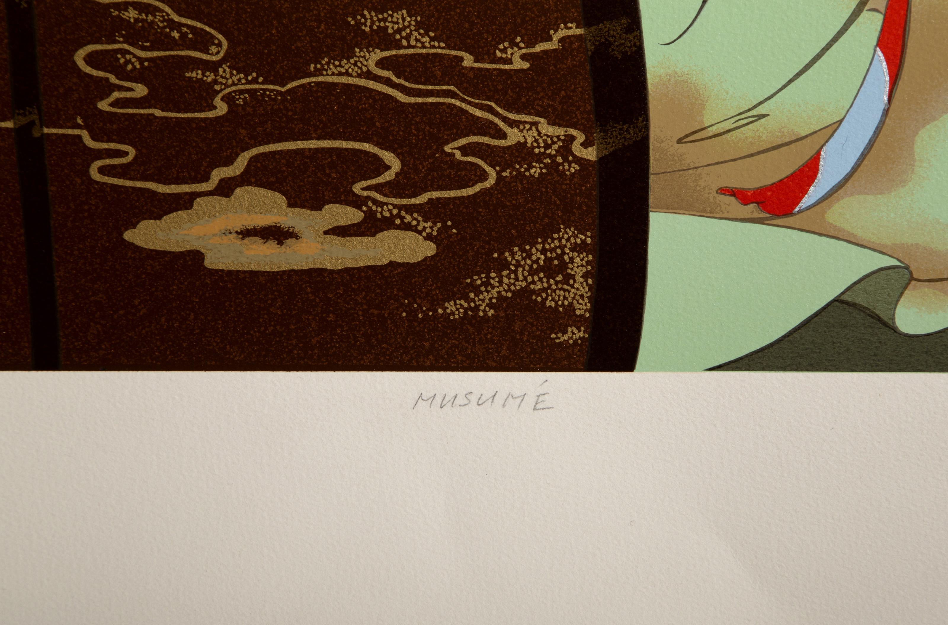 Musume, Serigrafía de Arte Popular de Haruyo y Yuriko en venta 2