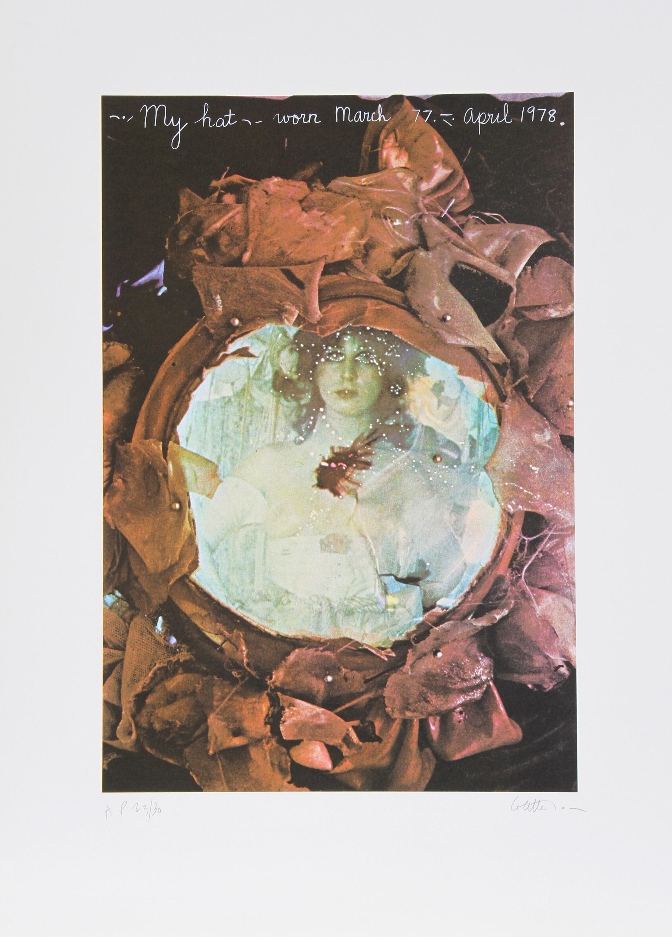 Colette (alias Colette Justine), tunecina/estadounidense (1952 - ) - Mi sombrero, año:  hacia 1978, Medio:  Litografía, firmada y numerada a lápiz, Edición:  200, AP 30, Tamaño de la imagen:  26,5 x 18 pulgadas, Tamaño:  91,44 cm x 66,04 cm (36