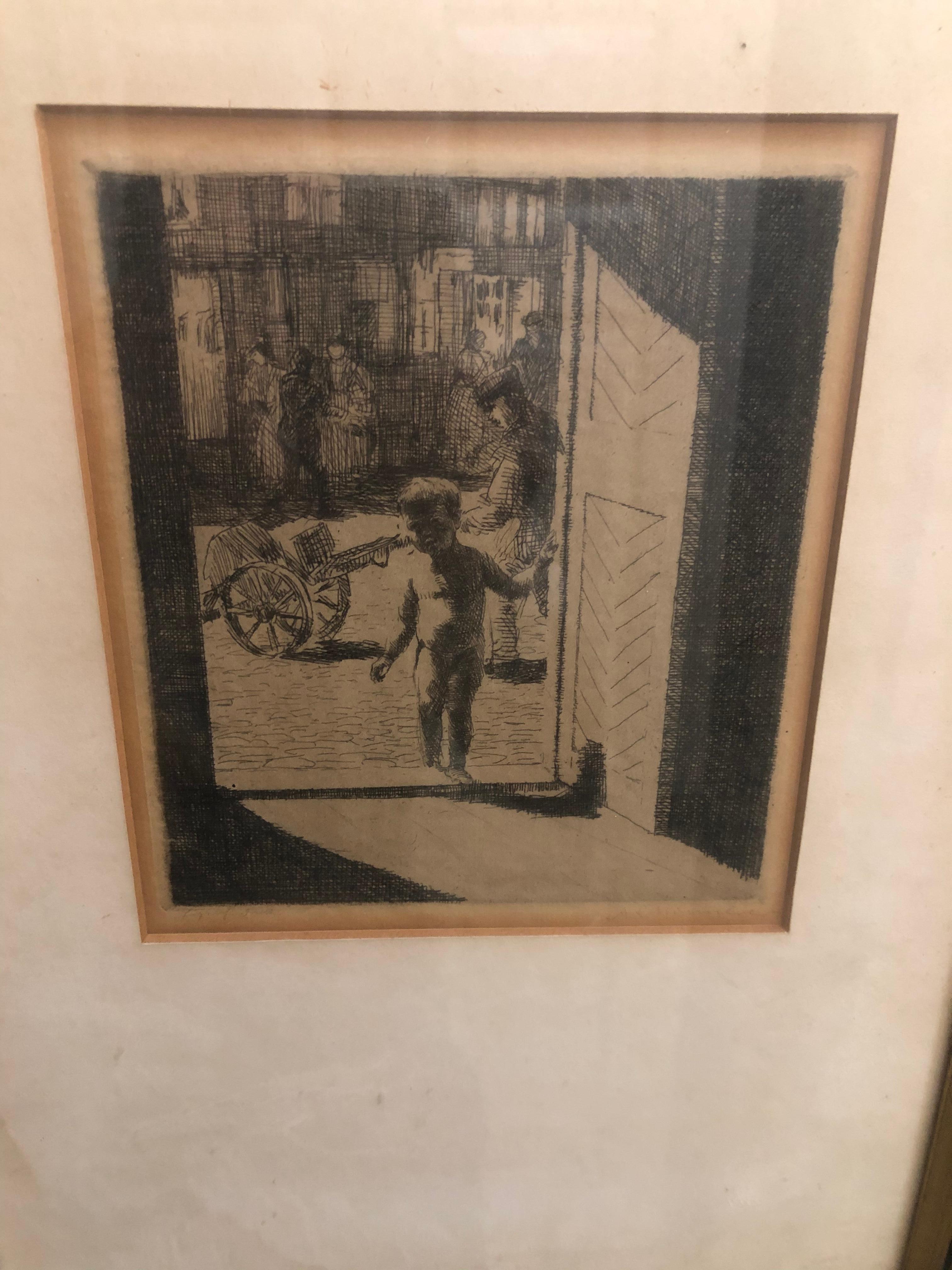 Unknown Figurative Print - Mystery Signed Etching