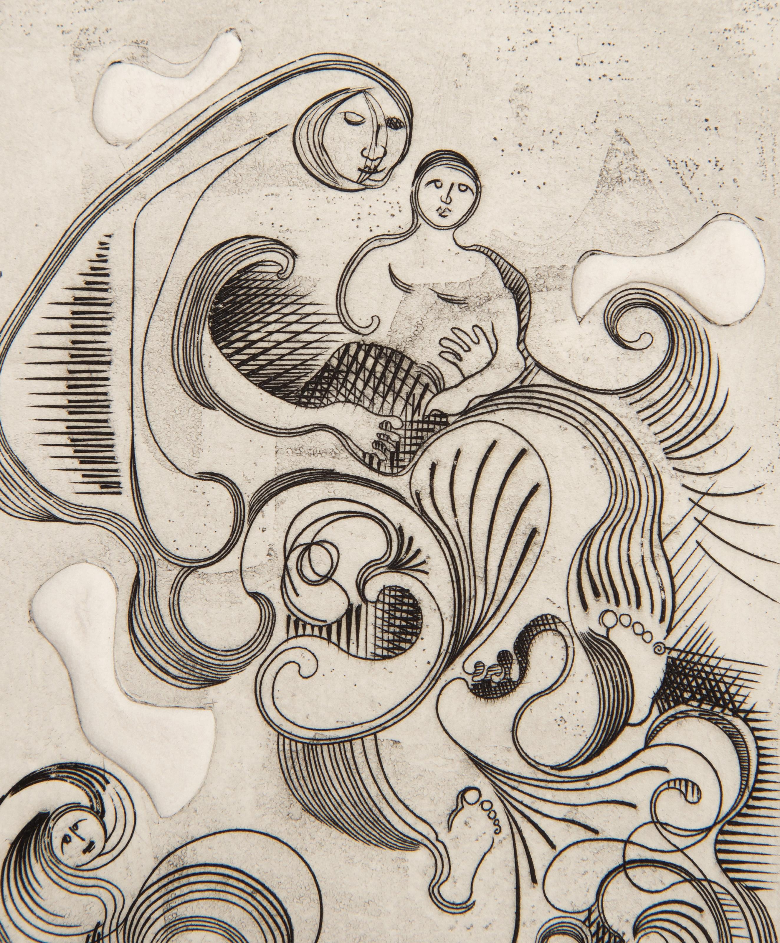 Nacimiento, Modern Etching by Julio Santiago 1