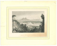 Naples, from the villa Falconnet - Original Lithograph - Early 19th century
