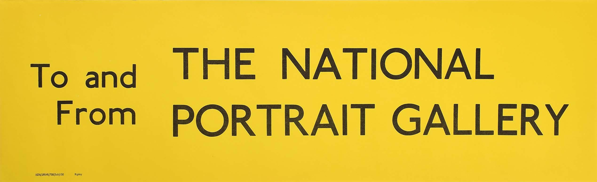 Unknown Print - National Portrait Gallery, London England Routemaster Bus sign c. 1970 poster