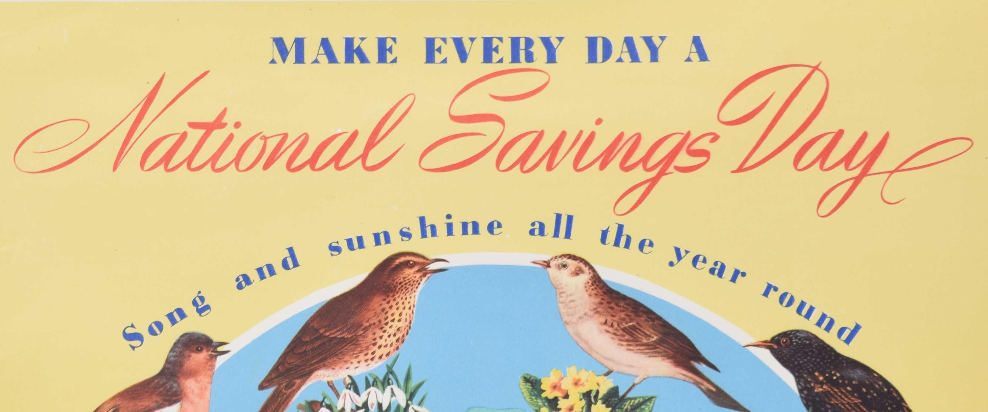 National Savings 1947 original vintage calendar poster  - Print by Unknown