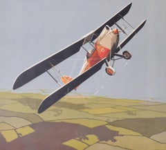 National Savings biplane original vintage 1930s poster