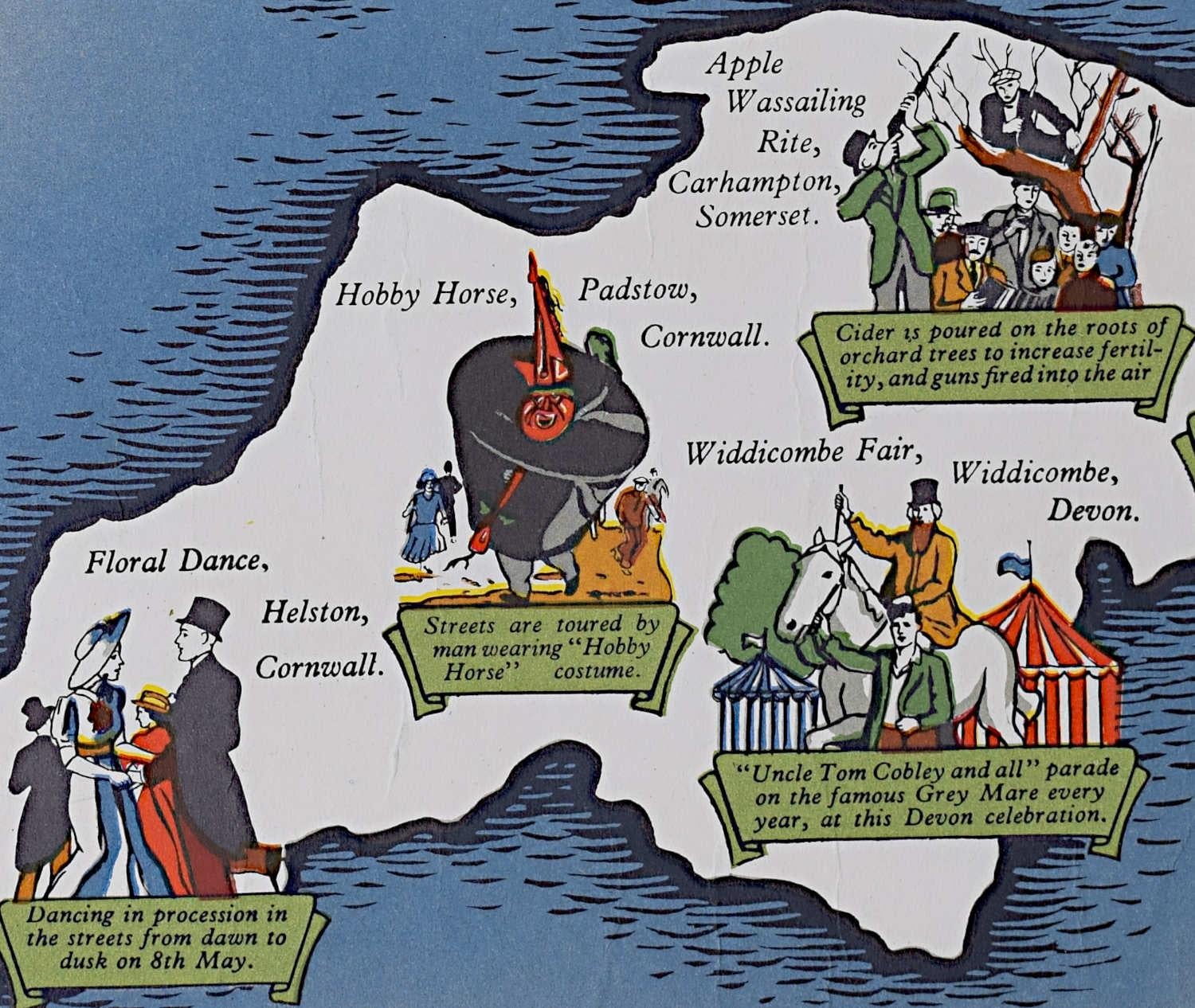 National Savings Customs of the British Isles original vintage poster 1