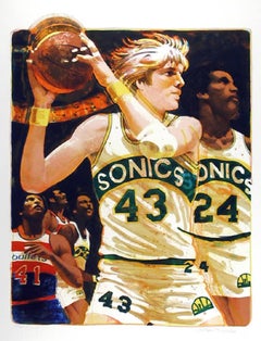 NBA (Sonics), litografía realista estadounidense de Allan Mardon