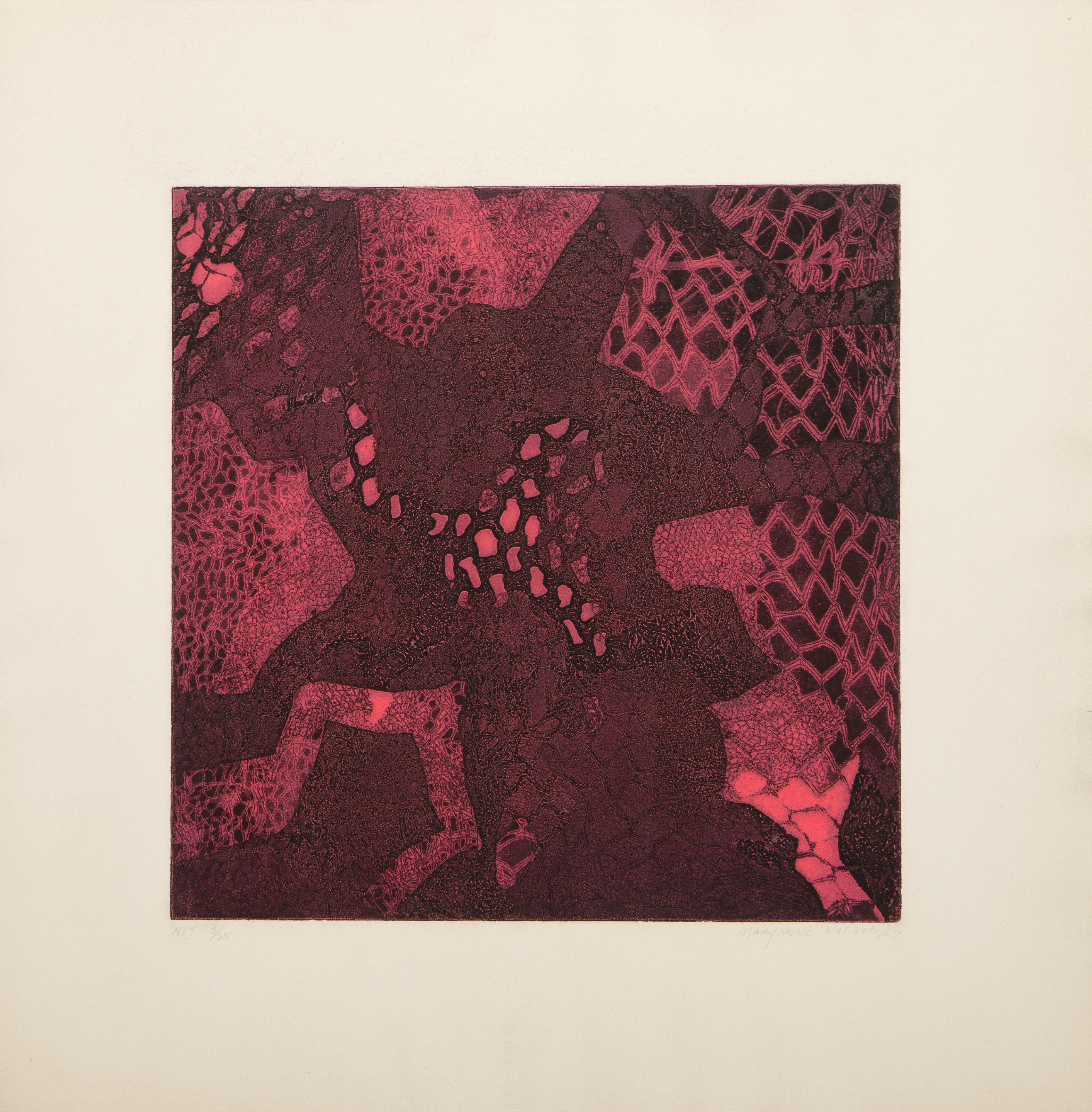 Net, Abstract Expressionist Etching and Aquatint by Mary Anne Watson For Sale 1