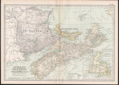 New Brunswick, Nova Scotia and Prince Edward Island, Canada. Century Atlas map