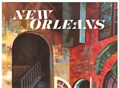 New Orleans Go Greyhound original vintage travel poster