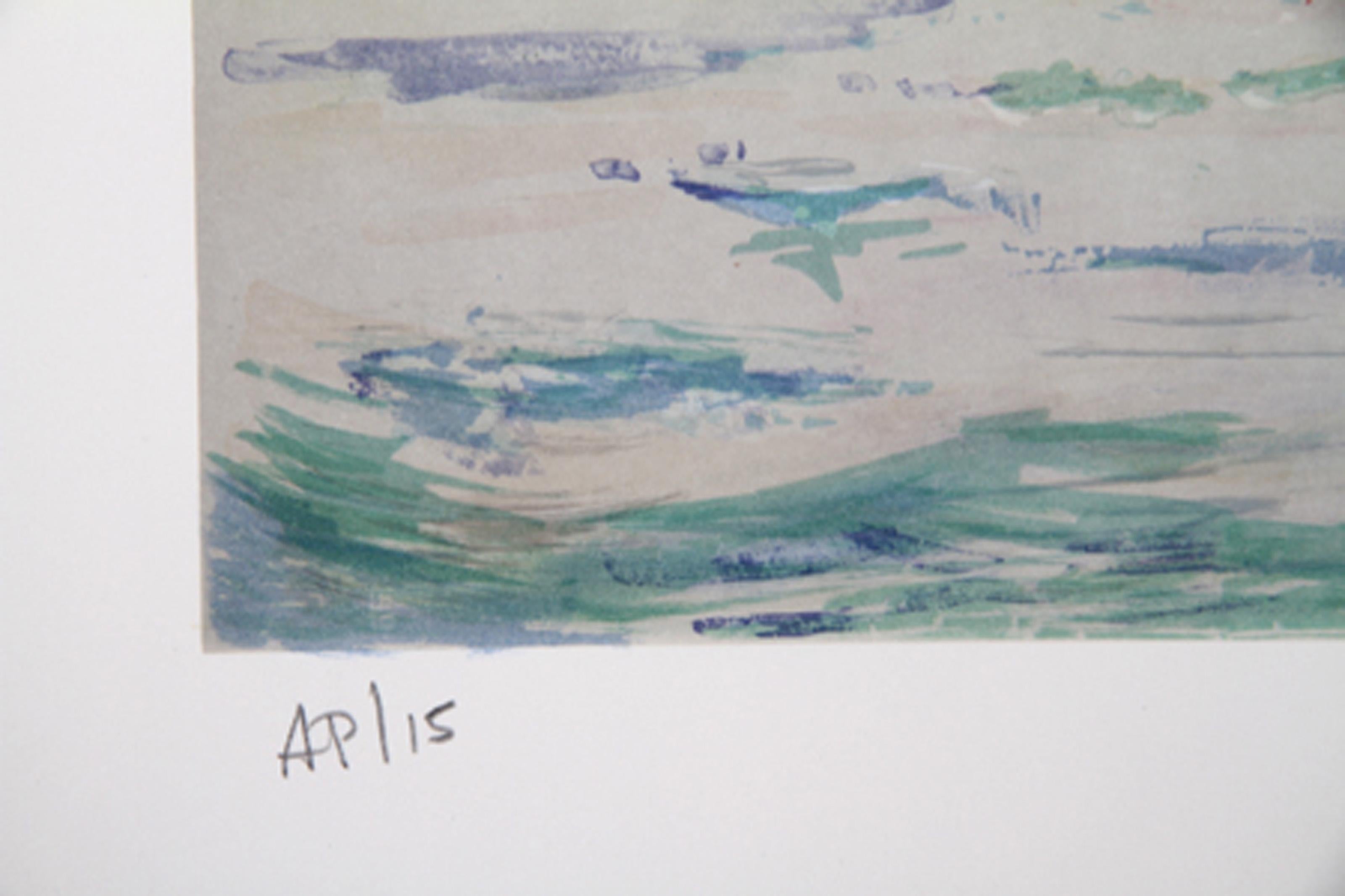 New York Harbor, Modern Lithograph by Lloyd Lozes Goff - Print by Unknown