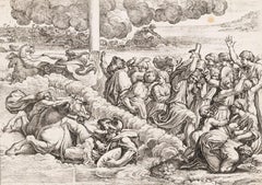 Nicolas Chaperon (1612-1656) After Raphael - Engraving, Crossing the Red Sea