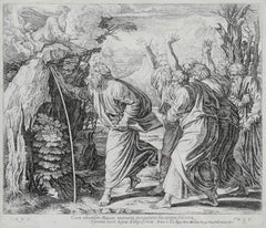 Nicolas Chaperon (1612-1656) After Raphael - Engraving, Moses Strikes the Rock