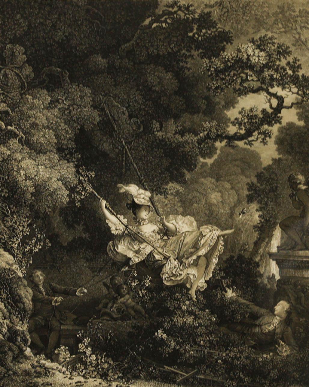 Nicolas Delaunay After Fragonard - 19th Century Engraving, The Swing - Print by Unknown