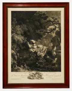 Antique Nicolas Delaunay After Fragonard - 19th Century Engraving, The Swing