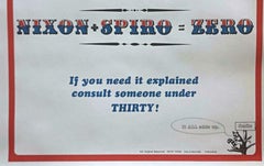 Nixon + Spiro - Zero, Extremely rare 1968 political poster offset lithograph