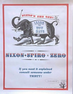 Nixon + Spiro - Zero, Rarísimo cartel político de 1968 litografía offset