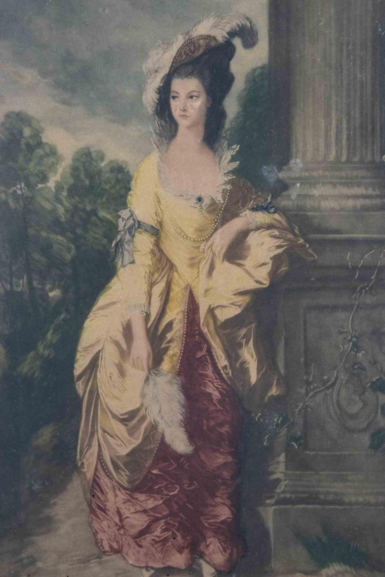 Noblewoman - Lithograph - 19th Century - Modern Print by Unknown