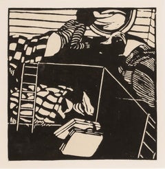 Norah Pearse (1889-1981) - Framed Mid 20th Century Woodcut, Cabin Quarters