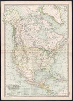 North America. Century Atlas antique vintage map