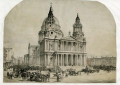 Nordansicht der St. Paul's Cathedral, London / English School