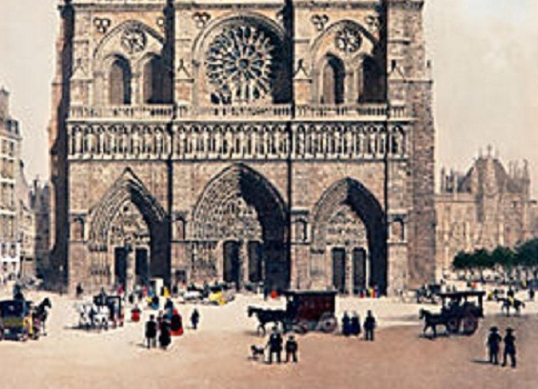 Notre Dame Cathedral, Paris - Realist Print by Unknown