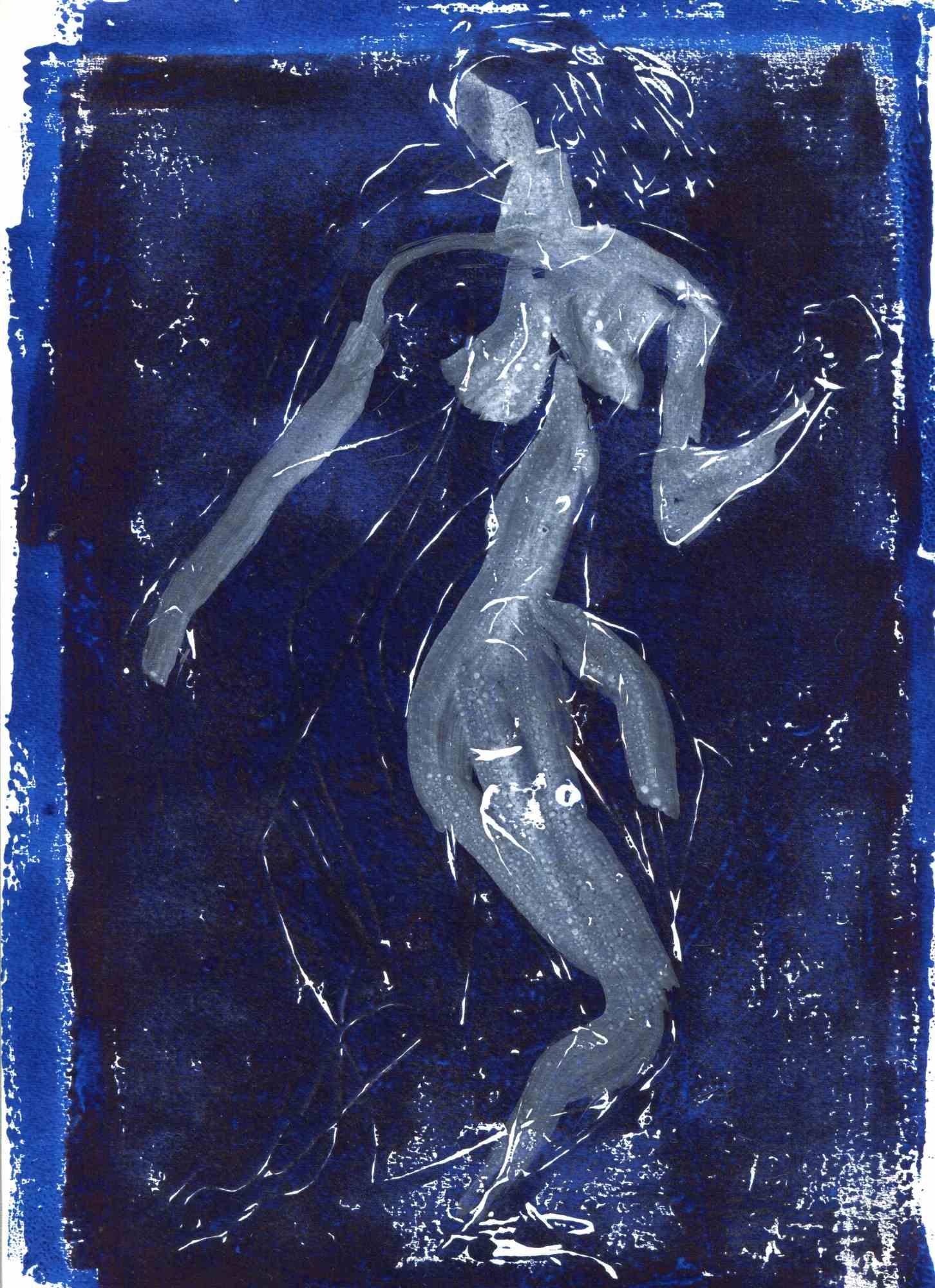 Nude Figure - Original Lithograph - Mid-20th Century