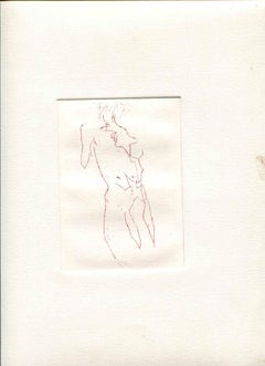 Desnudo - Aguafuerte y punta seca originales - Mediados del siglo XX