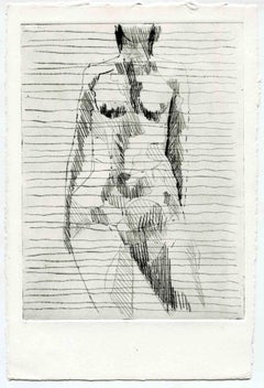 Nude - Original Etching and Drypoint - Mid-20th Century