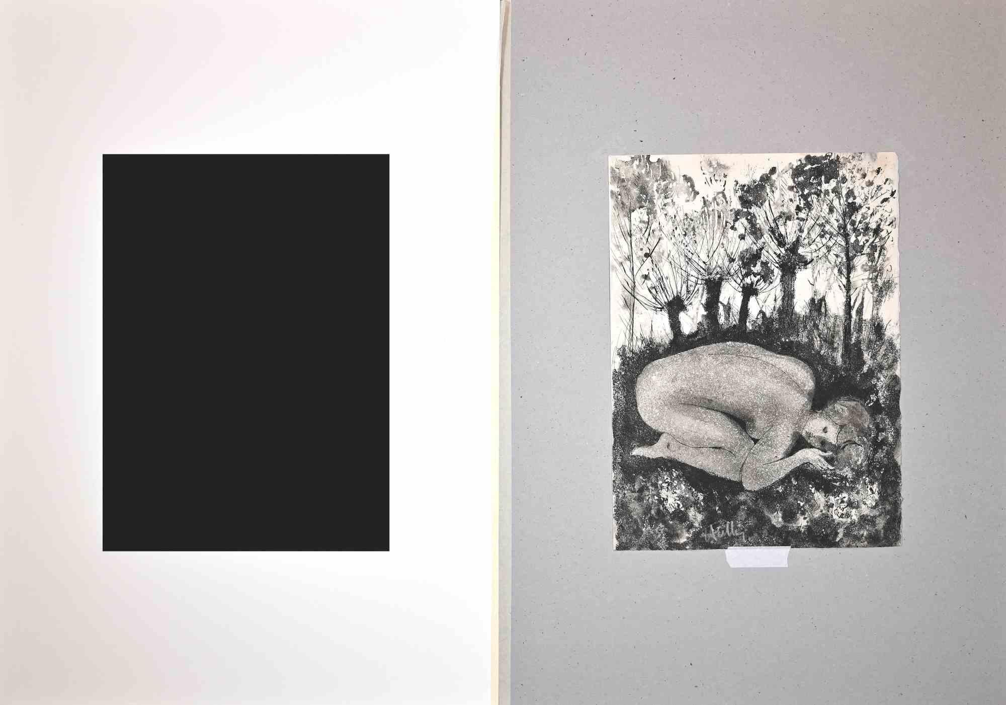 Nude - Original Etching - Mid-20th Century - Print by Unknown