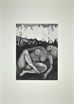 Nude - Original Etching - Mid-20th Century