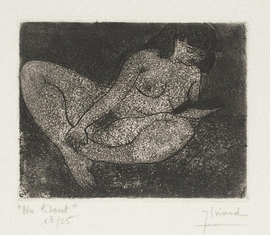 Unknown Nude Print – Akt - Radierung auf Papier - Mitte 20. Jahrhundert