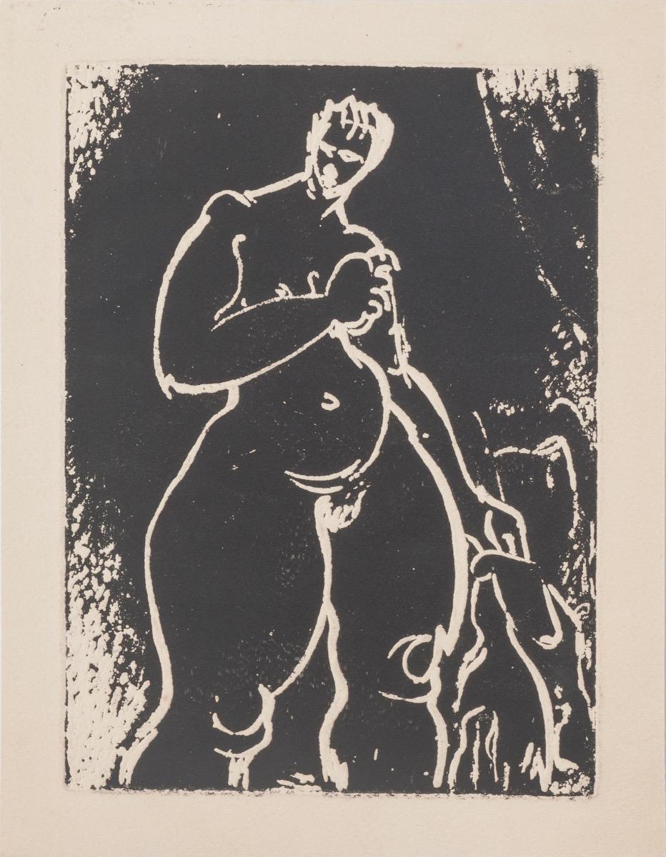 Unknown Figurative Print – Nude – Original-Radierung auf Papier – Mitte des 20. Jahrhunderts