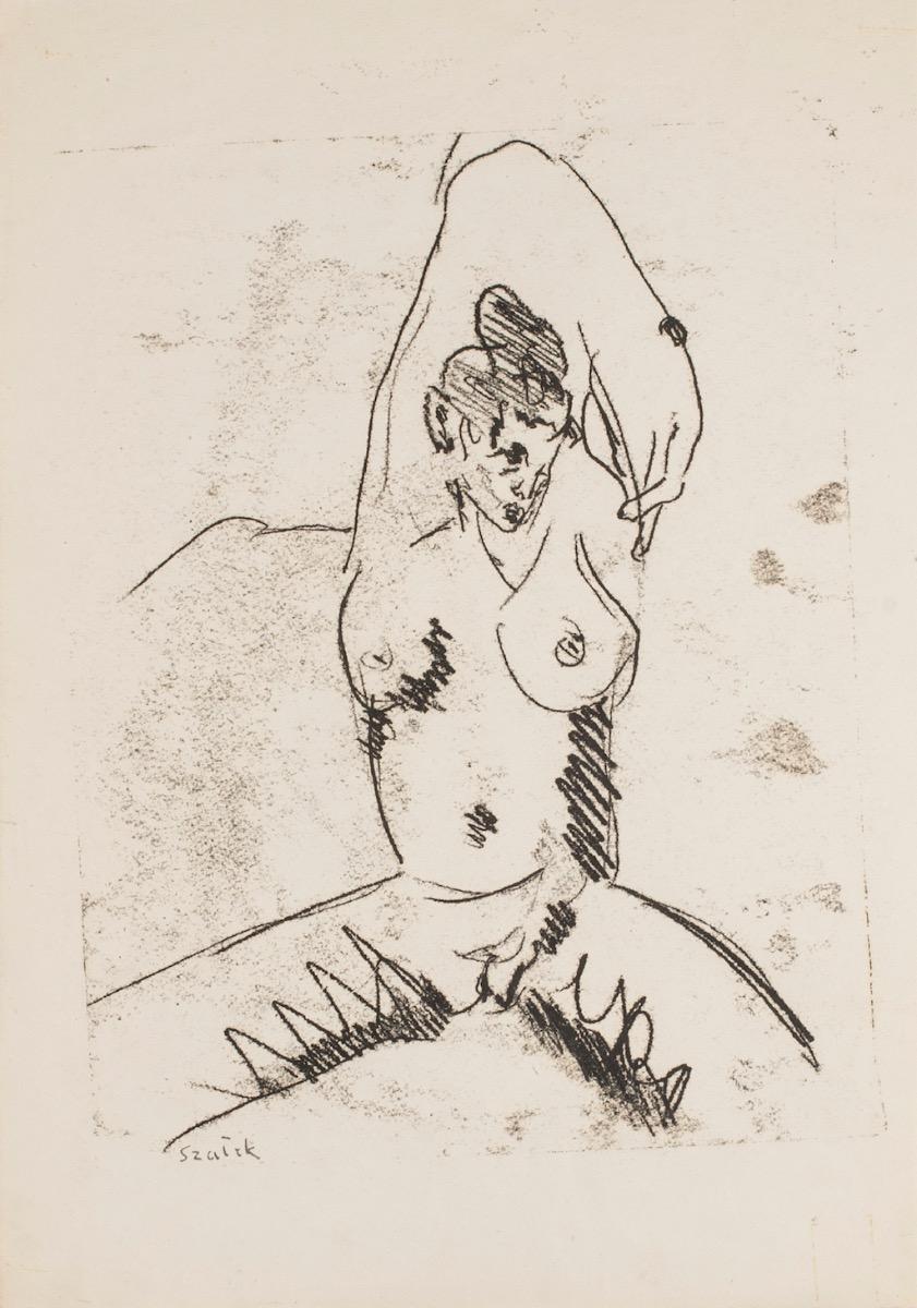 Unknown Figurative Print - Nude - Monotype on Paper - 20th Century