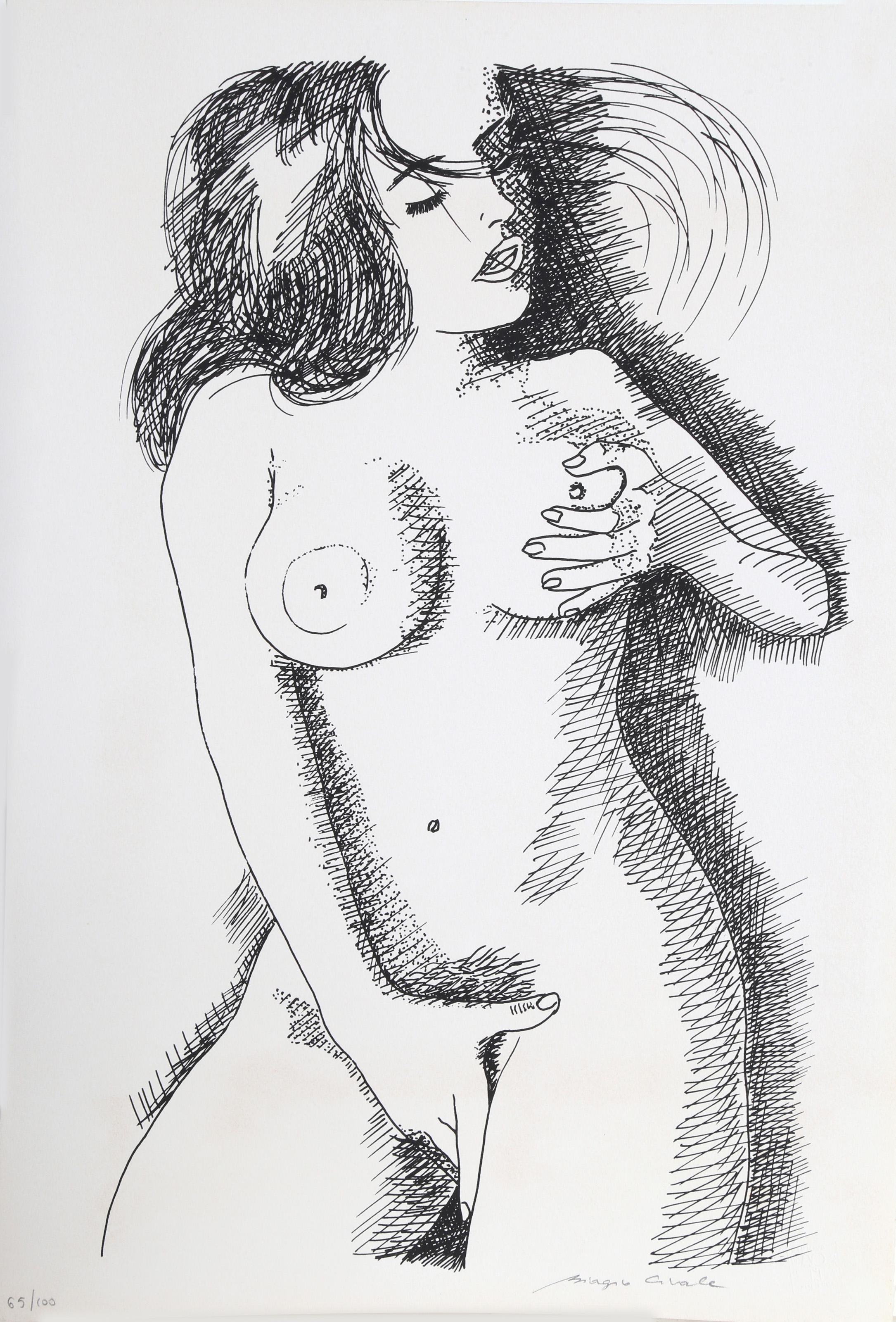 Nude Woman, Modern Screenprint by Biagio Civale