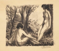 Nudes in Nature - Original Lithograph - Mid 20th Century