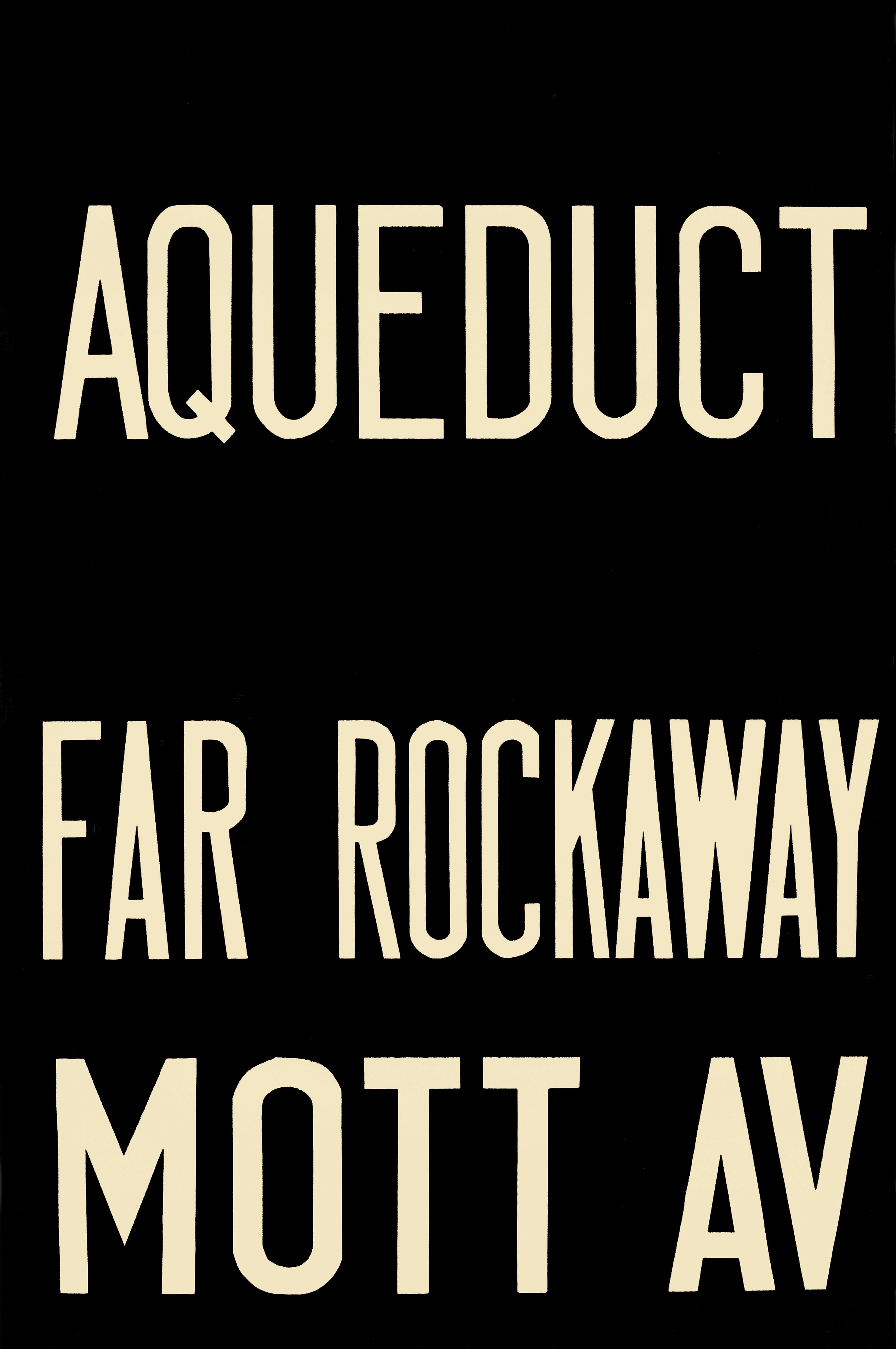 Unknown Figurative Print - NYC subway sign - Aqueduct / Far Rockaway Mott Ave