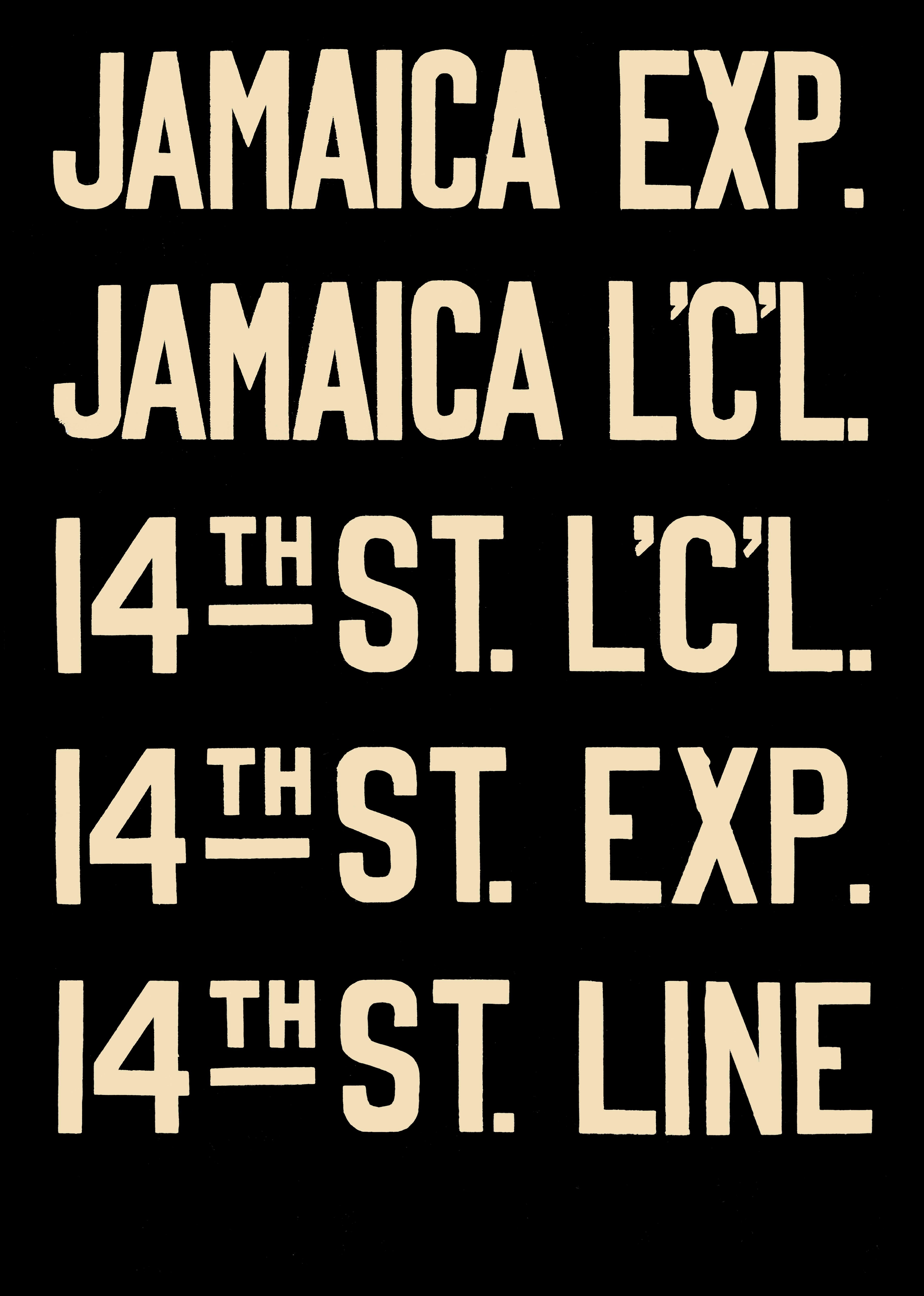 Unknown Figurative Print - NYC subway sign - Jamaica Line