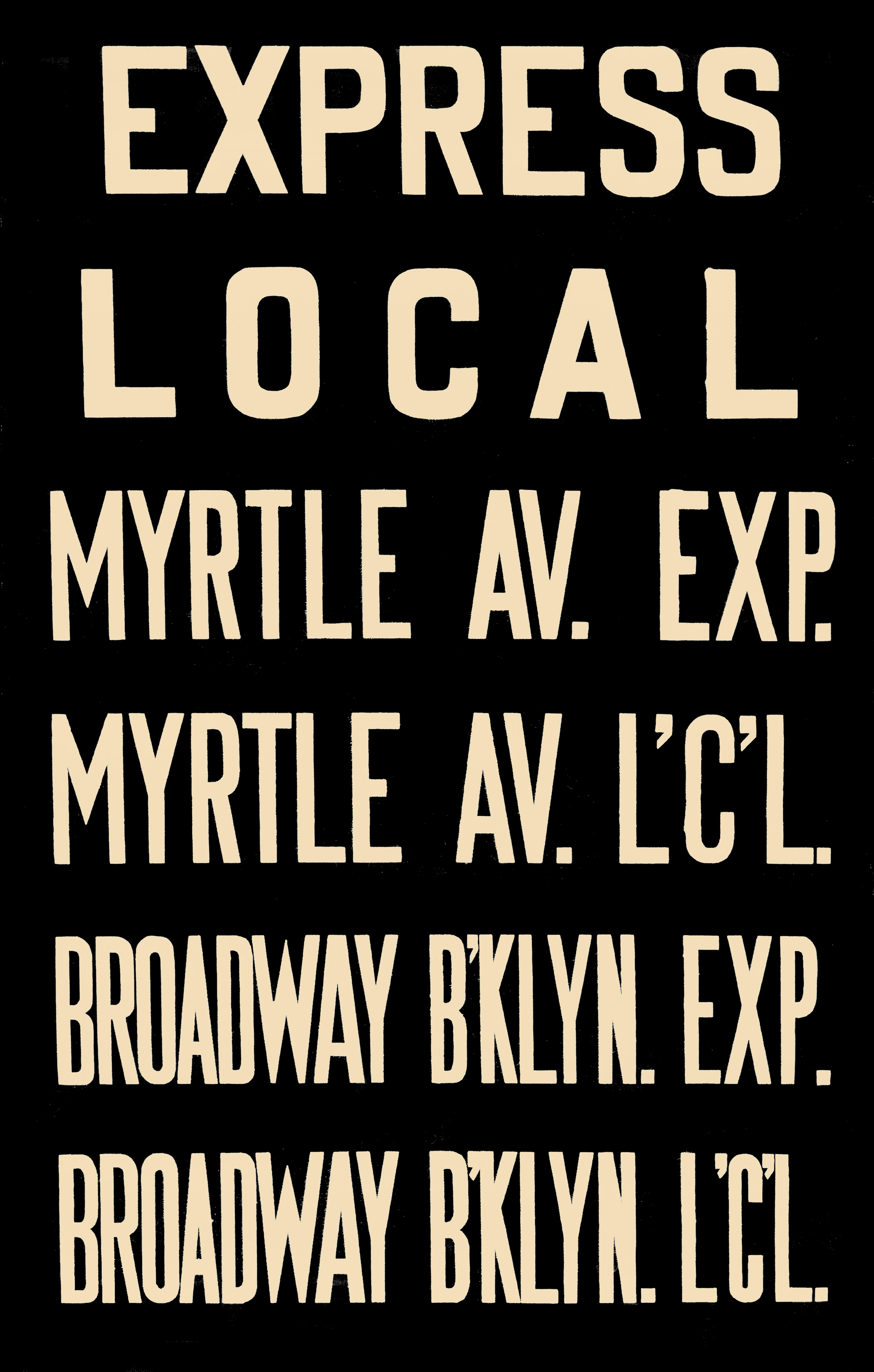 Unknown Still-Life Print - NYC subway sign - Myrtle Ave / Broadway Brooklyn