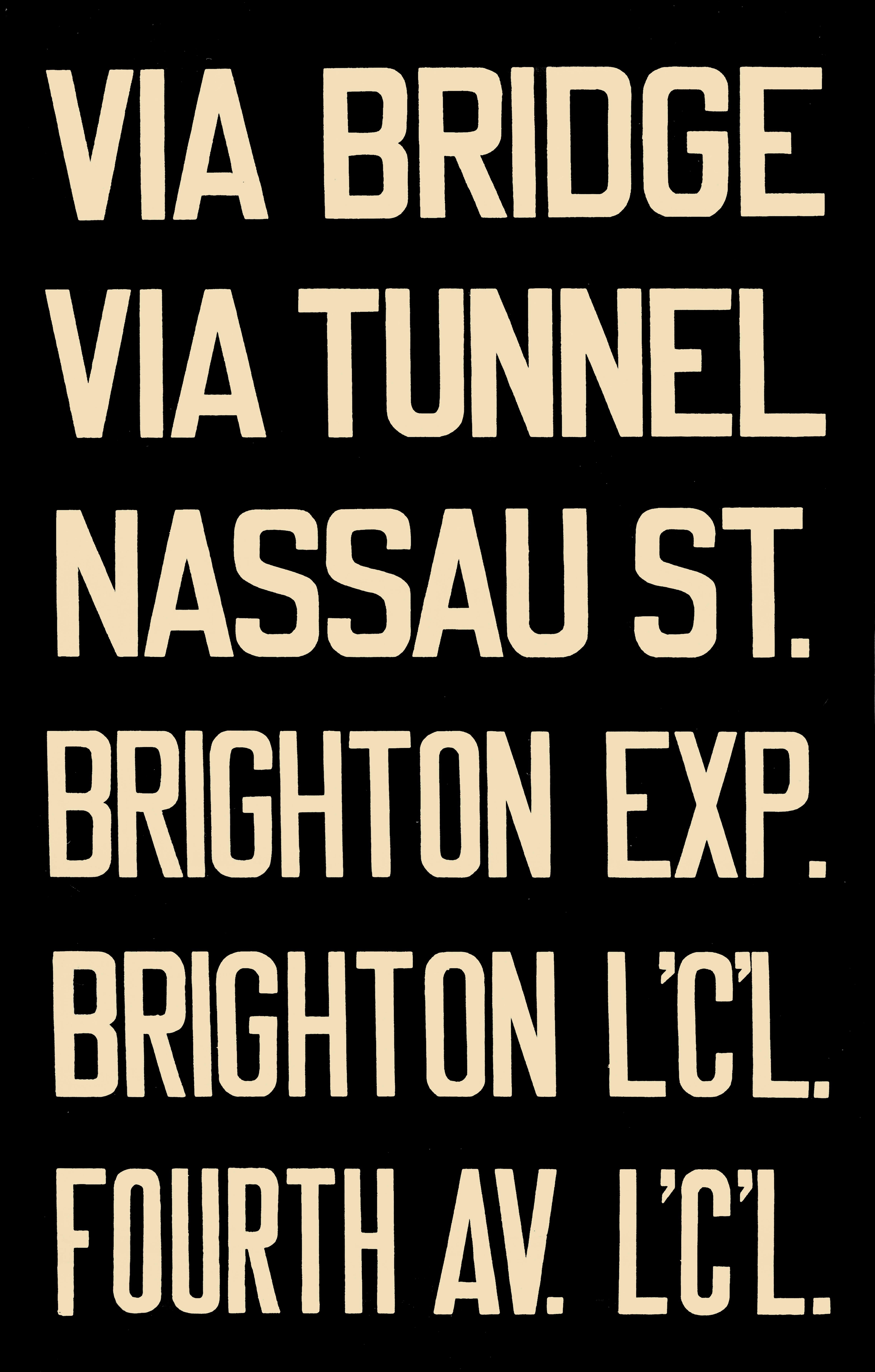 NYC subway sign - Nassau St / Brighton Express