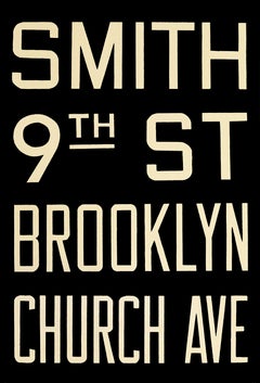 Vintage NYC subway sign - Smith 9th Street / Brooklyn Church Ave