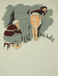 Oh Ma Mére - Original Screen Print - Early 20th Century