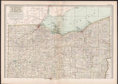 Ohio, parte settentrionale. USA. Atlante di stato Century Atlas antica mappa d'epoca