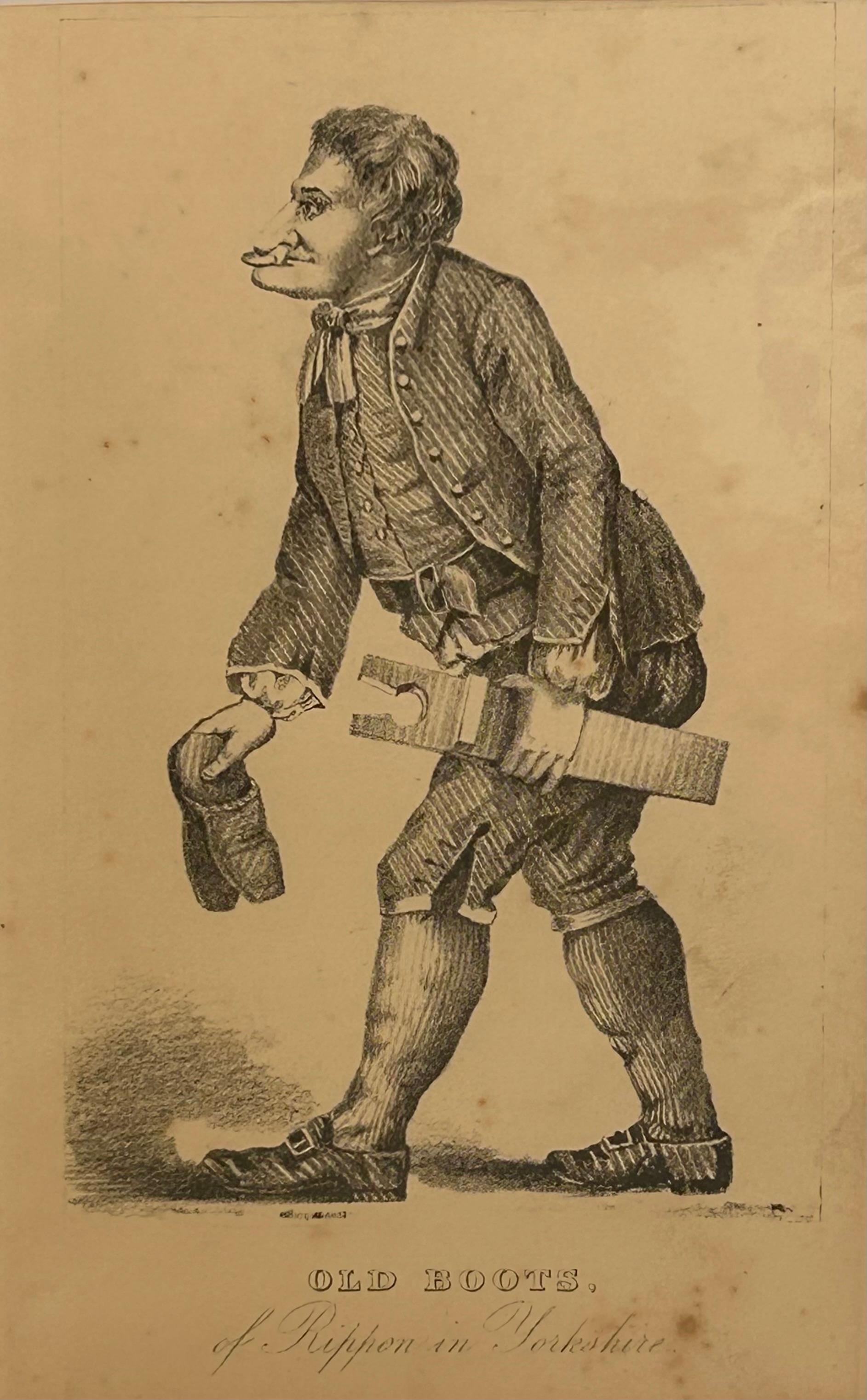 Unknown Figurative Print - Old Boots of Rippon in Yorkshire