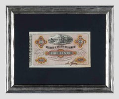 Old Debit Receipt - Original Etching - Early 20th Century